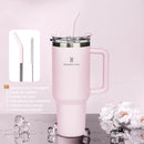 ROMANTIC CROWN Copo Térmico Inox Portátil 1200ml/1.2L Garrafa Térmica Inoxidável com Tampa e Canudo