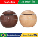 Mini Umidificador de Ar e Aromatizador de Ambientes Tipo Madeira