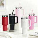 ROMANTIC CROWN Copo Térmico Inox Portátil 1200ml/1.2L Garrafa Térmica Inoxidável com Tampa e Canudo