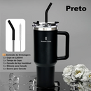 ROMANTIC CROWN Copo Térmico Inox Portátil 1200ml/1.2L Garrafa Térmica Inoxidável com Tampa e Canudo