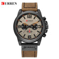Curren relógios masculinos topo de luxo marca à prova dwaterproof água esporte relógio pulso cronógrafo quartzo militar couro genuíno relogio masculino