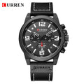 Curren relógios masculinos topo de luxo marca à prova dwaterproof água esporte relógio pulso cronógrafo quartzo militar couro genuíno relogio masculino