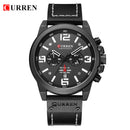 Curren relógios masculinos topo de luxo marca à prova dwaterproof água esporte relógio pulso cronógrafo quartzo militar couro genuíno relogio masculino