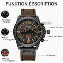 Curren relógios masculinos topo de luxo marca à prova dwaterproof água esporte relógio pulso cronógrafo quartzo militar couro genuíno relogio masculino
