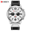 Curren relógios masculinos topo de luxo marca à prova dwaterproof água esporte relógio pulso cronógrafo quartzo militar couro genuíno relogio masculino