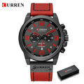 Curren relógios masculinos topo de luxo marca à prova dwaterproof água esporte relógio pulso cronógrafo quartzo militar couro genuíno relogio masculino