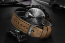 Curren relógios masculinos topo de luxo marca à prova dwaterproof água esporte relógio pulso cronógrafo quartzo militar couro genuíno relogio masculino