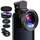 Kit Lente Externa HD 2 em 1 para Celular Clip Universal Compatível com Todos os Modelos de Smartphone Para Fotos Profissionais