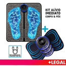 Kit Mini Massageador E Tapete Elétrico Dor Pés E Musculares Tapete Massageador de Pés Elétrico Portátil Recarregável EMS