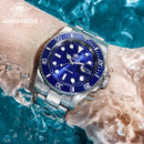 Addiesdive relógio clássico masculino com moldura de cerâmica 200m resistente à água relógio de quartzo casual bgw9 azul luminoso presente relógio MY-H3-2