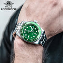 Addiesdive relógio clássico masculino com moldura de cerâmica 200m resistente à água relógio de quartzo casual bgw9 azul luminoso presente relógio MY-H3-2