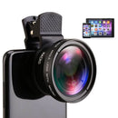 Kit Lente Externa HD 2 em 1 para Celular Clip Universal Compatível com Todos os Modelos de Smartphone Para Fotos Profissionais