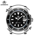 Addiesdive relógio clássico masculino com moldura de cerâmica 200m resistente à água relógio de quartzo casual bgw9 azul luminoso presente relógio MY-H3-2