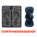 Kit Mini Massageador E Tapete Elétrico Dor Pés E Musculares Tapete Massageador de Pés Elétrico Portátil Recarregável EMS