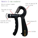 Aparelho de Força para Mãos Profissional Ajustável 5-60kg para Fortalecimento do Antebraço, Fisioterapia e Reabilitação com Contador Digital